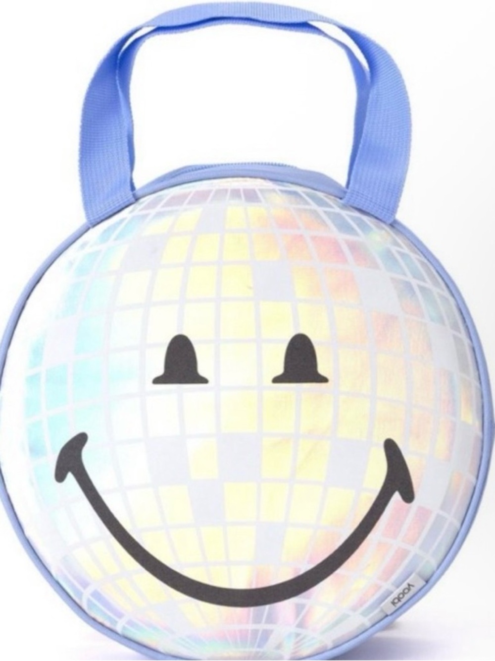 Kids Holographic Smiley Face Tote Bag - Blue
